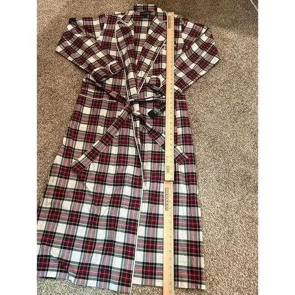 NWT Ralph Lauren Tartan Plaid Light Weight Robe RLL Monogram - Picture 8 of 8